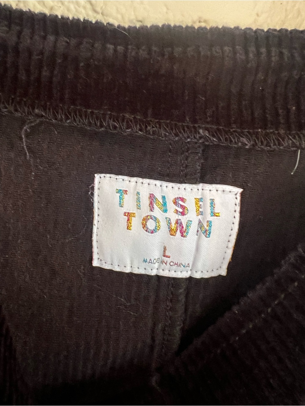 Tinseltown Black Corduroy Overall Dress - Picture 3 of 3